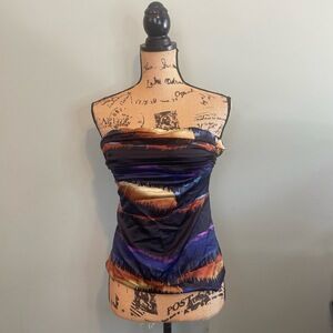 The Limited Womens Abstract‎ Festival Summer Tube Strapless Top Black Size XS